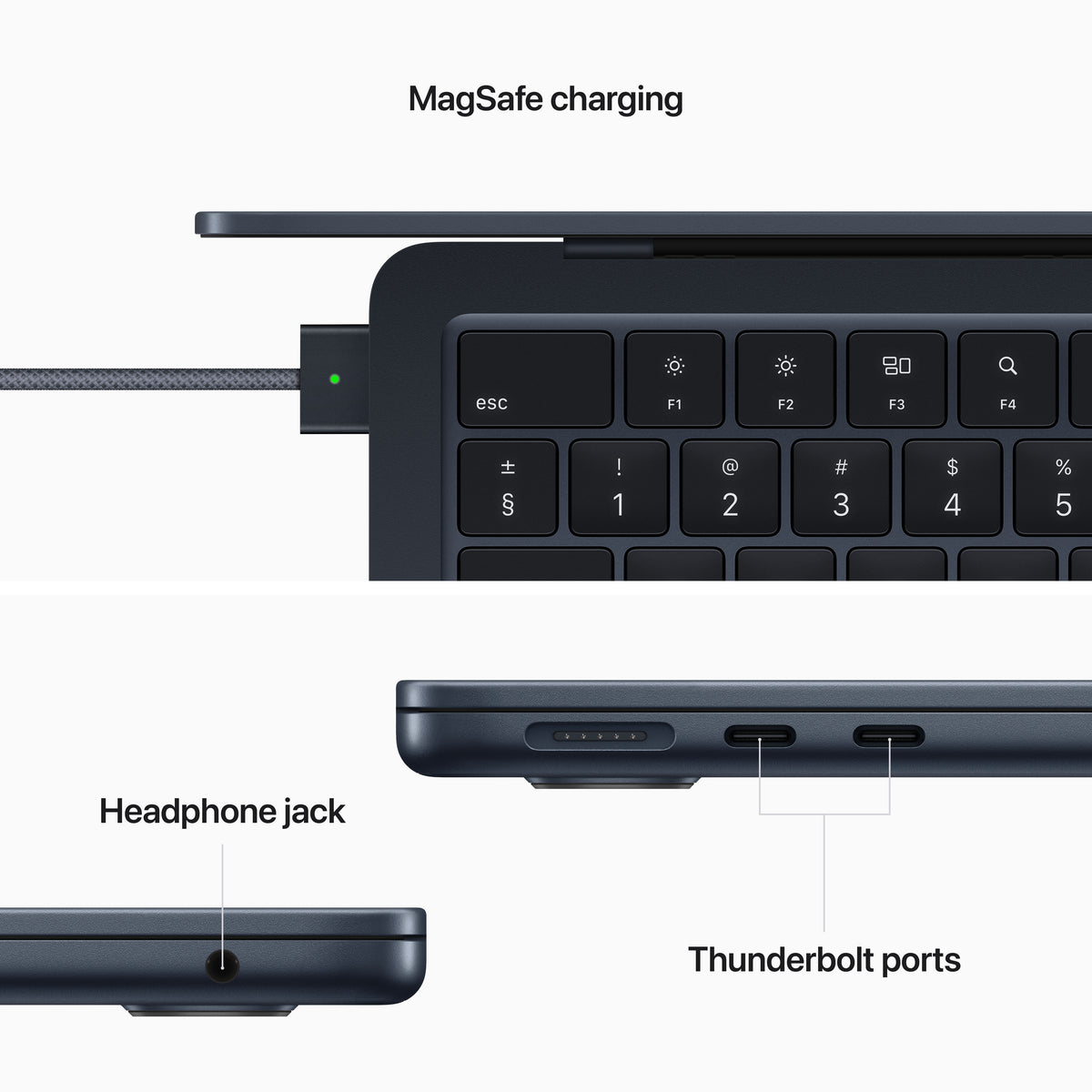 13-inch MacBook Air: Apple M2 chip with 8-core CPU and 8-core GPU, 16GB, 256GB - Midnight