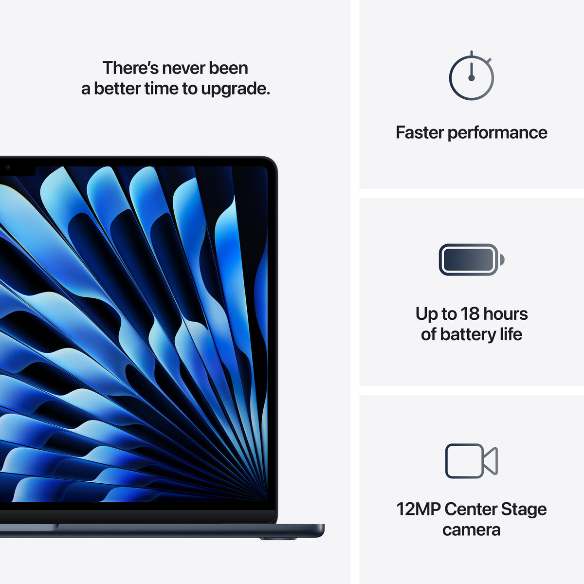15-inch MacBook Air: Apple M4 chip with 10-core CPU and 10-core GPU, 16GB, 256GB SSD - Midnight