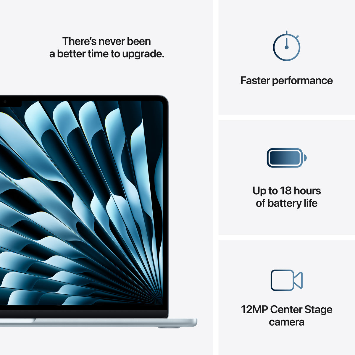 15-Inch MacBook Air: Apple M4 Chip with 10-Core CPU and 10-Core GPU, 16GB, 256GB SSD - Sky Blue