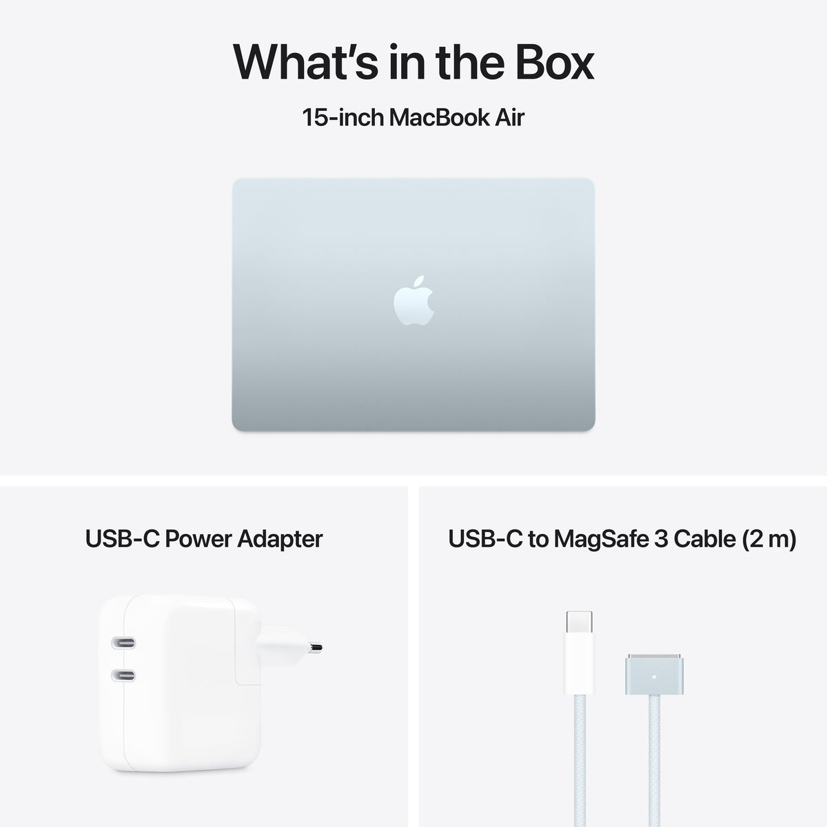 15-Inch MacBook Air: Apple M4 Chip with 10-Core CPU and 10-Core GPU, 16GB, 256GB SSD - Sky Blue