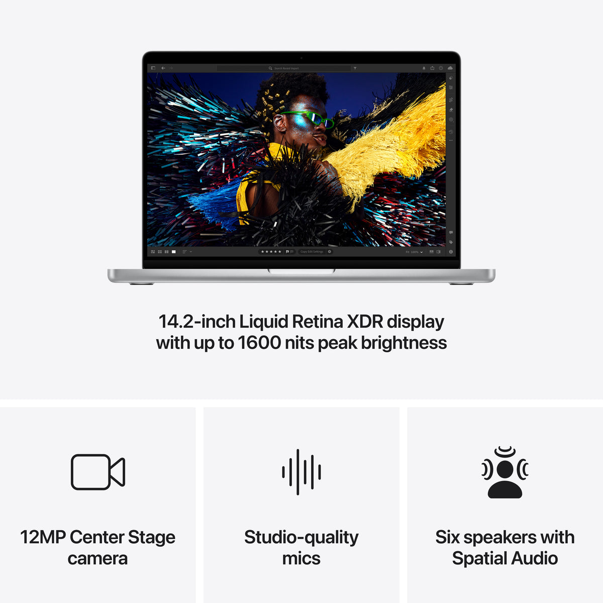14-inch MacBook Pro: Apple M4 chip with 10‑core CPU and 10‑core GPU, 24GB, 1TB SSD - Silver