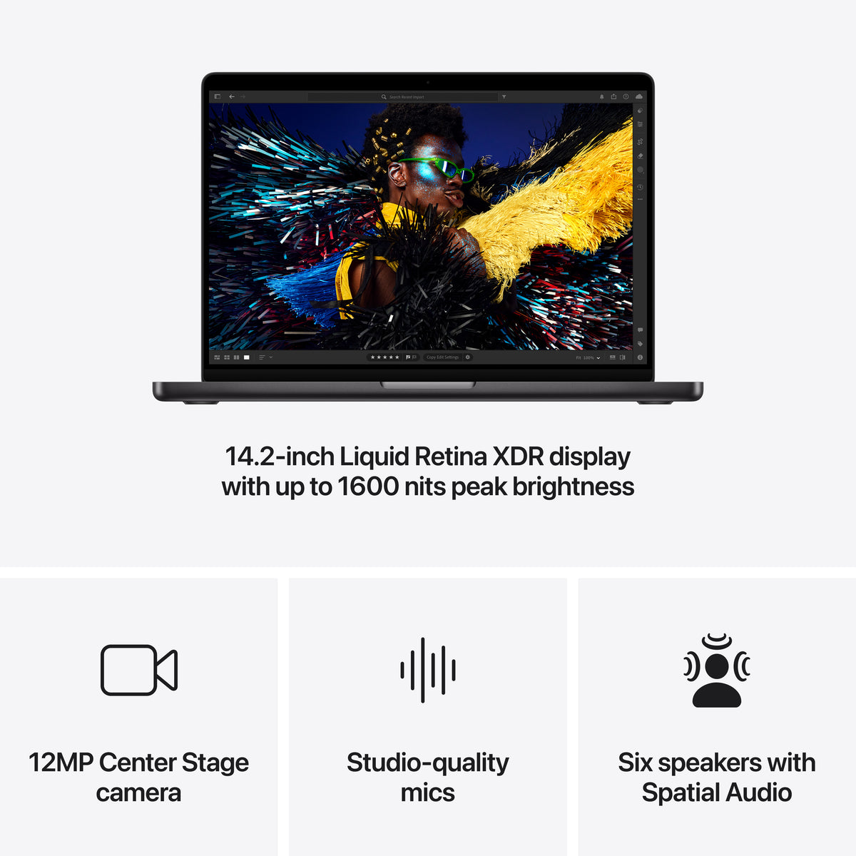 14-inch MacBook Pro: Apple M4 chip with 10‑core CPU and 10‑core GPU, 16GB, 1TB SSD - Space Black