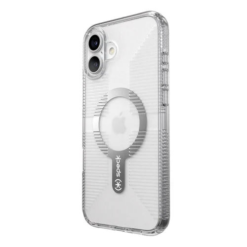 Speck Gemshell Grip MagSafe Case - Apple iPhone 16 Plus - Clear & Chrome