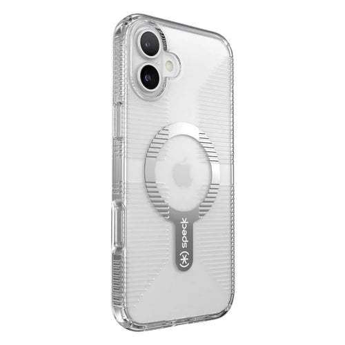 Speck Gemshell Grip MagSafe Case - Apple iPhone 16 Plus - Clear & Chrome