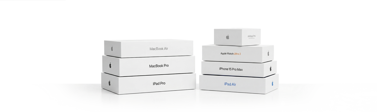 Apple product boxes ready for delivery
