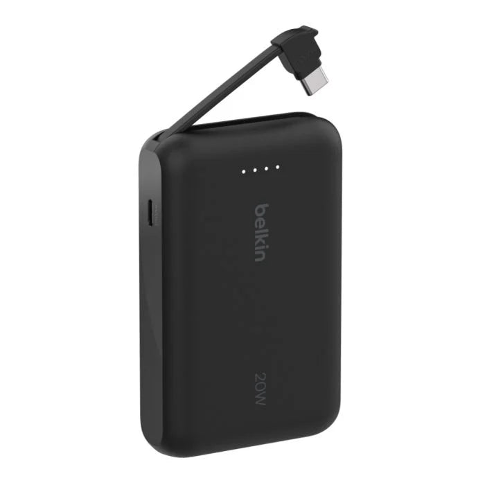 Belkin BoostCharge 10 000 mAh Power Bank with USB-C Integrated Cable and USB-C Port - Black - iStore Namibia