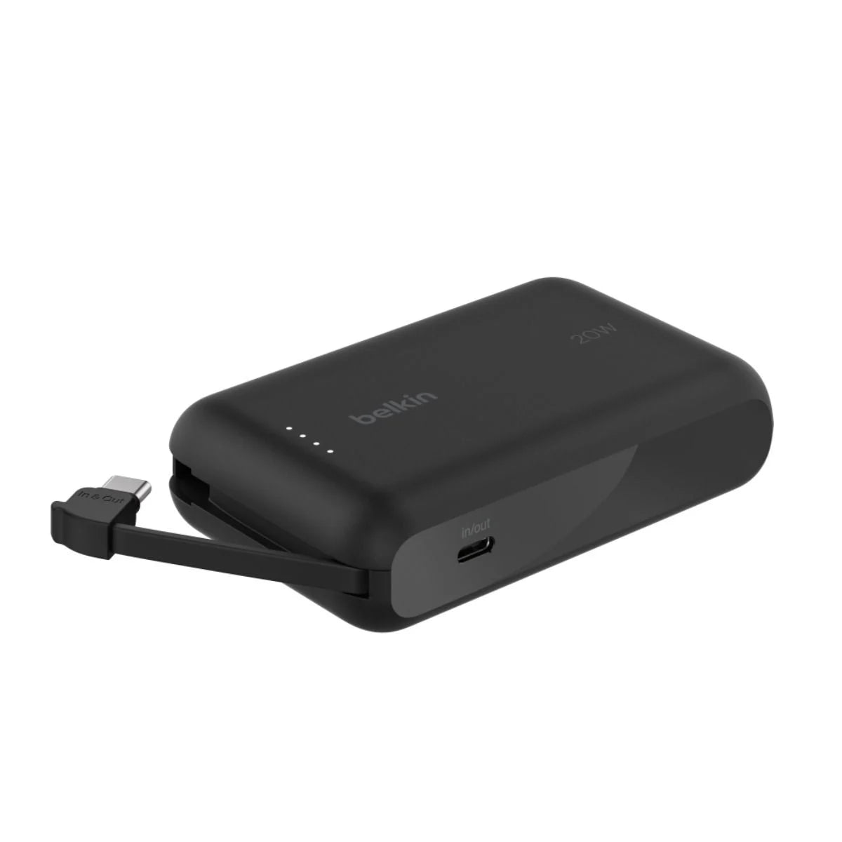 Belkin BoostCharge 10 000 mAh Power Bank with USB-C Integrated Cable and USB-C Port - Black