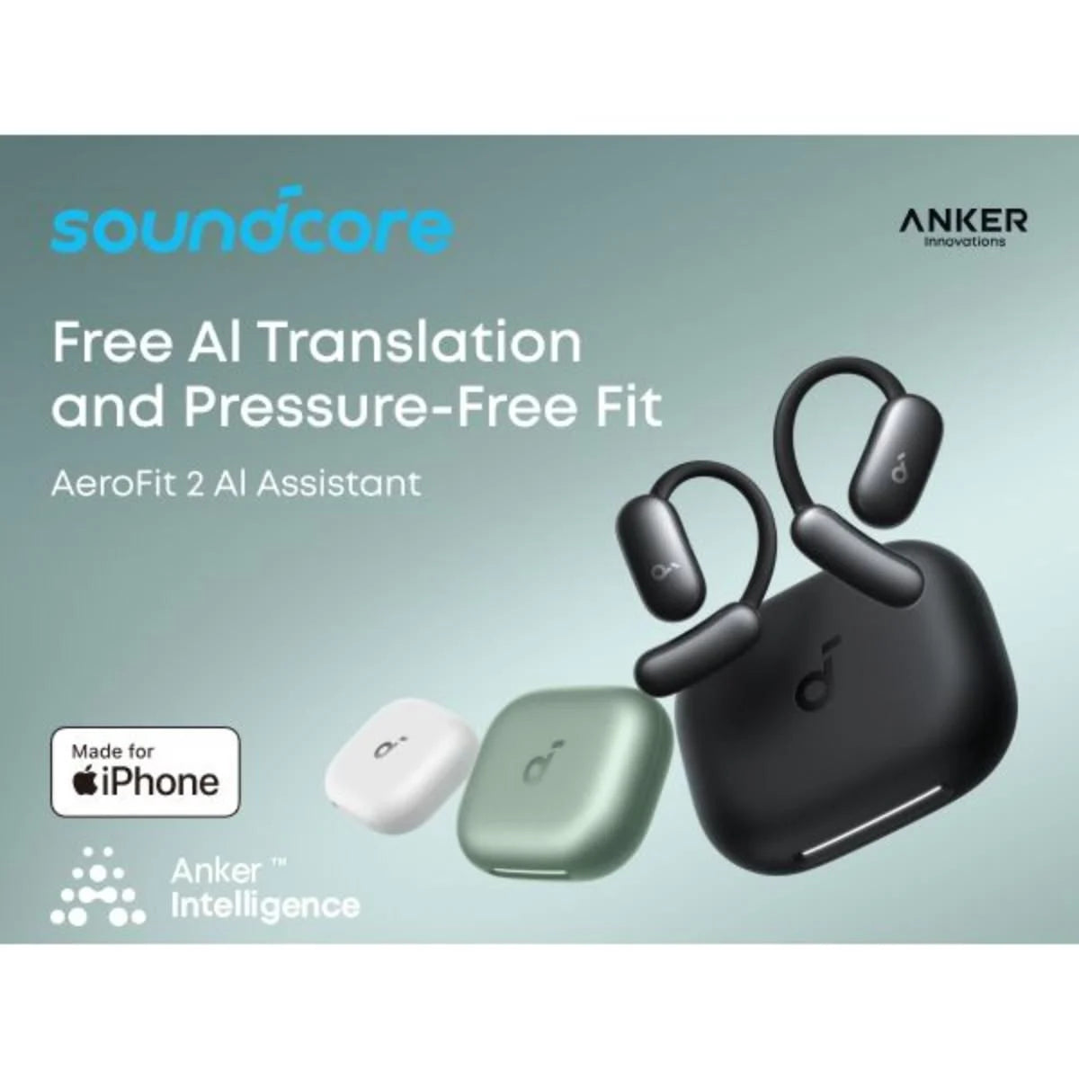 Soundcore AeroFit 2 AI Translation Earbuds – White