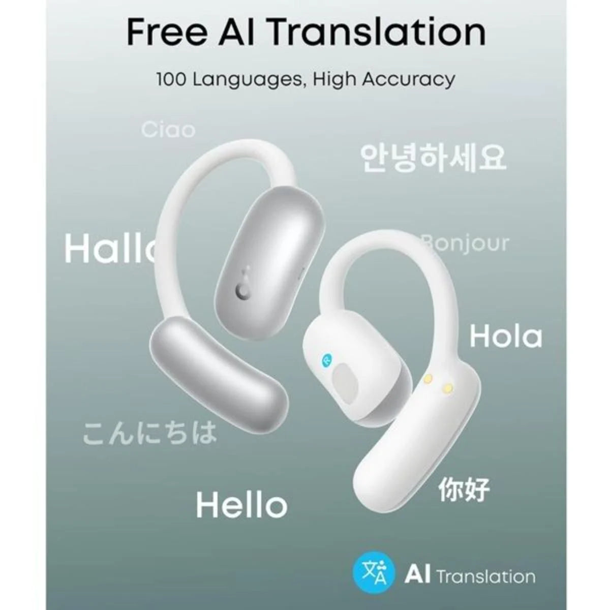 Soundcore AeroFit 2 AI Translation Earbuds – White