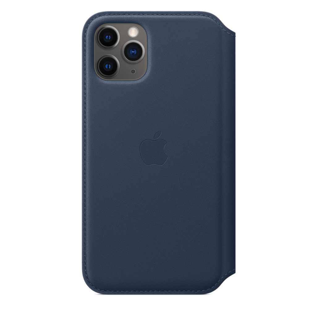 iPhone 11 Pro Max Leather Folio - Deep Sea Blue