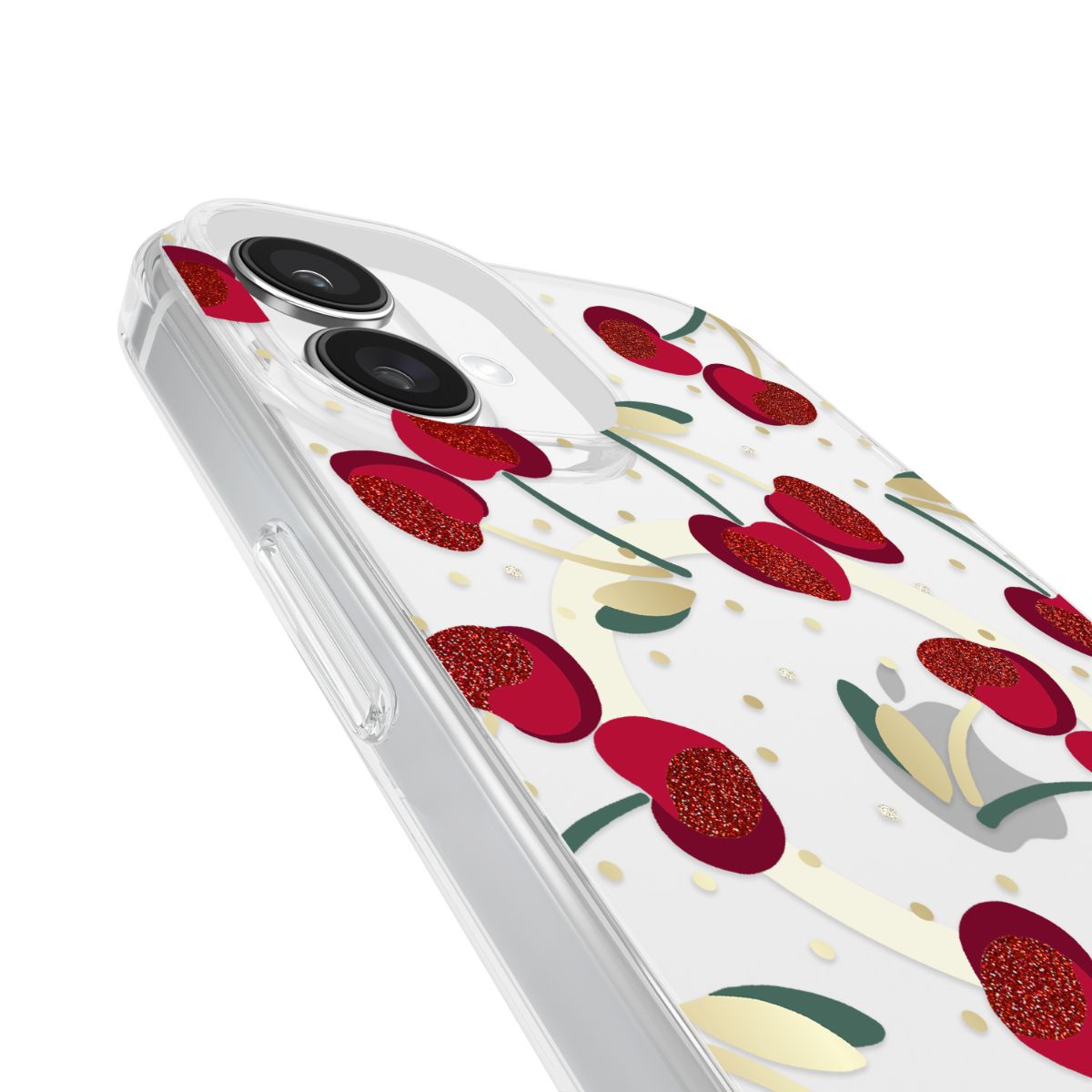 Kate Spade Protective-HollyhoKate Spade iPhone 16 Plus Protective MagSafe Case - Cherry Dot with Gemsck Floral-iPh 16 Plus