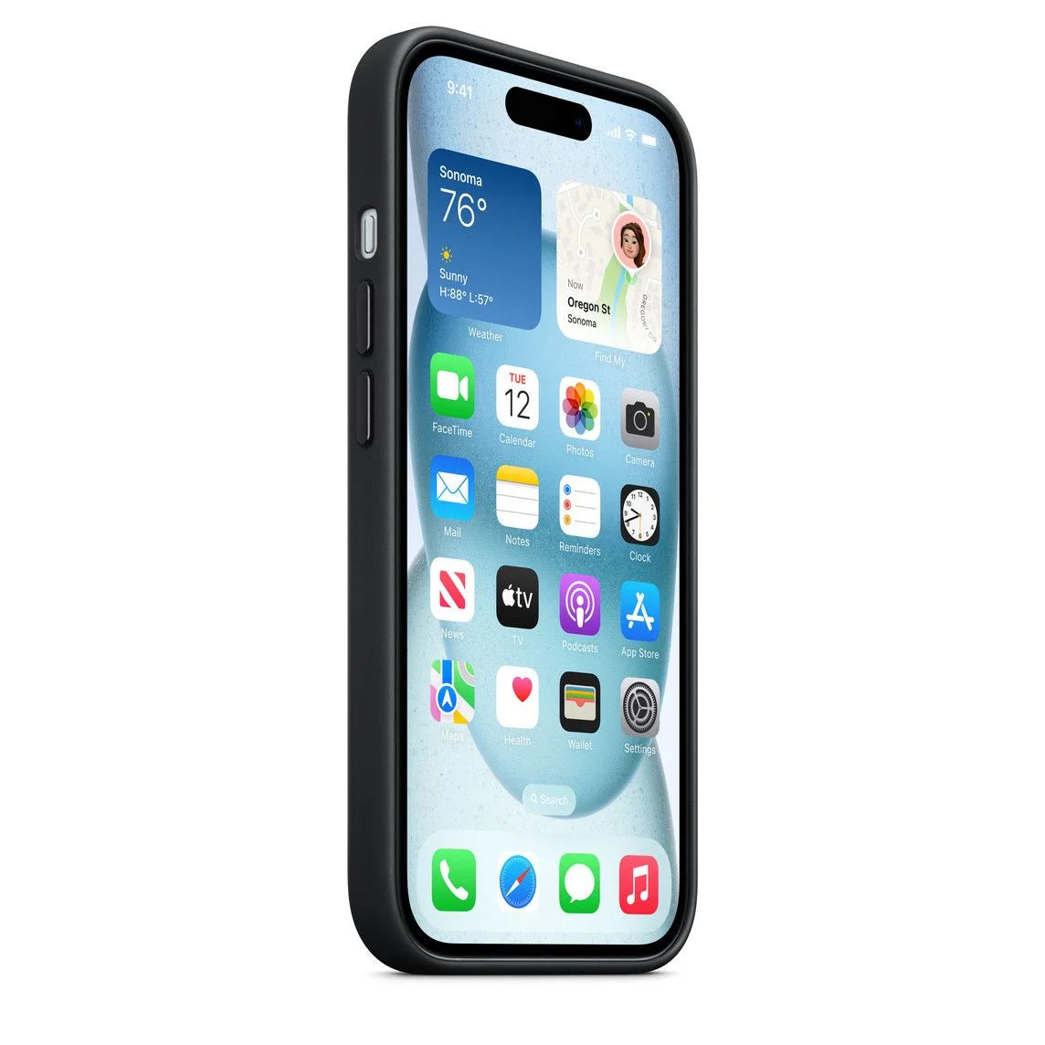 Apple iPhone 15 FineWoven Case with MagSafe - Black - iStore Namibia