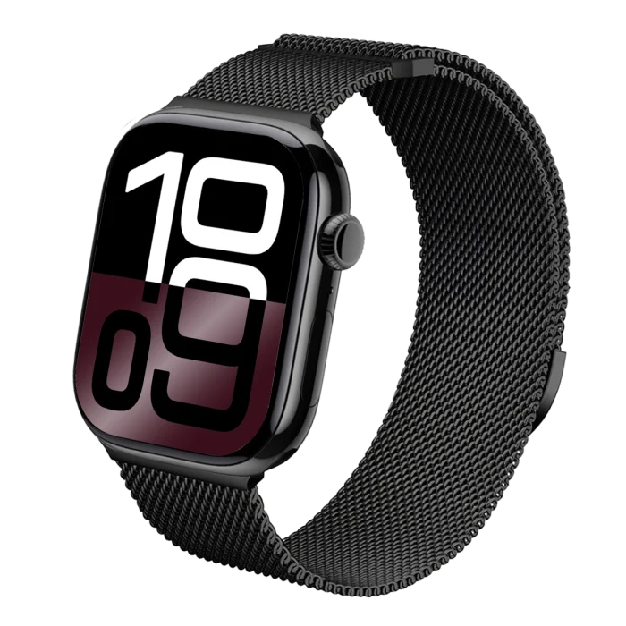 Moov Stainless Steel Strap for Apple Watch Series 10 38mm/40mm/41mm/42mm (S/M) - Black