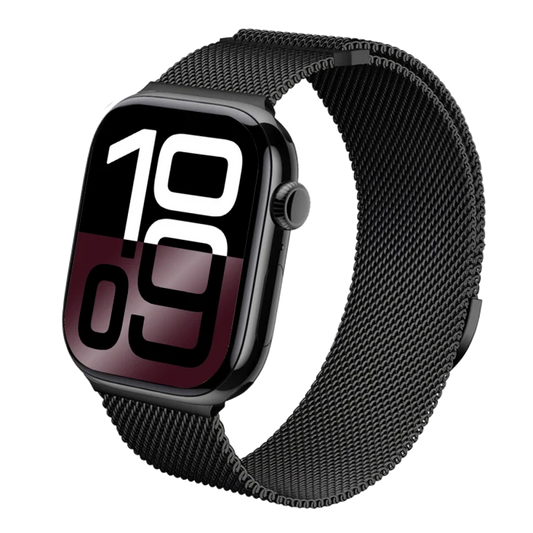 Moov Stainless Steel Strap for Apple Watch Series 10 38mm/40mm/41mm/42mm (S/M) - Black