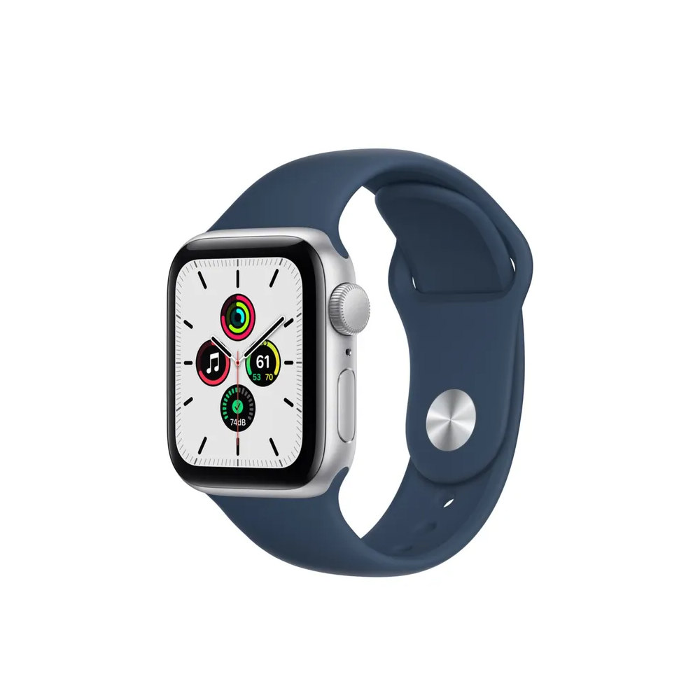 Apple Watch SE GPS 40mm Silver Aluminium Case with Abyss Blue Sport Band - Regular