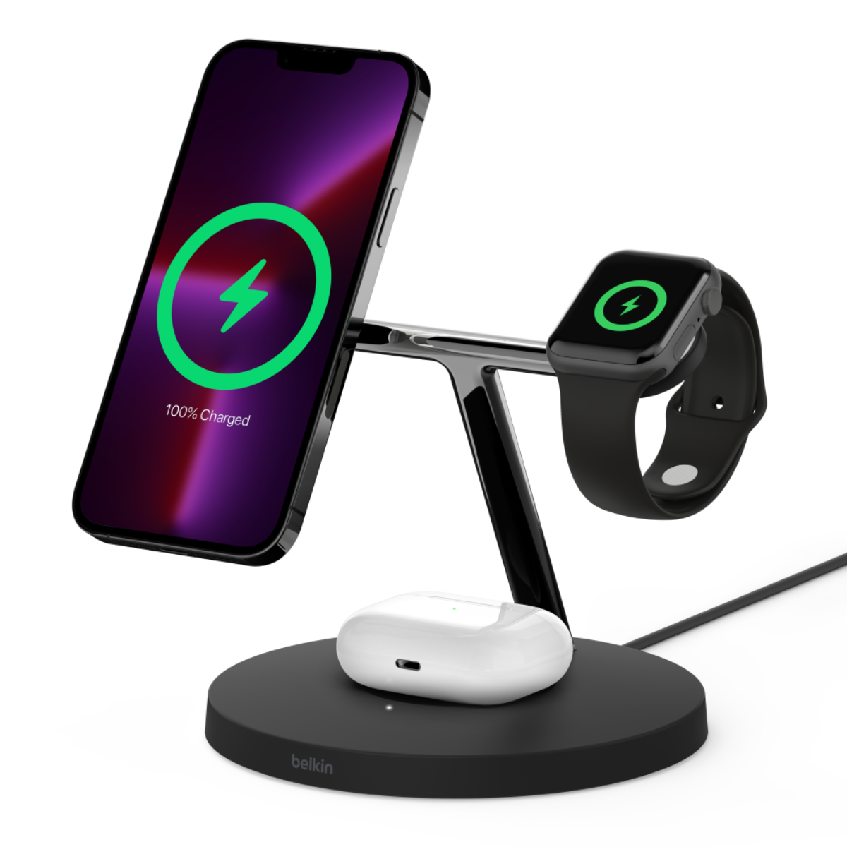 Belkin BoostCharge Pro 3-in-1 MagSafe Charging Stand 15W - Black