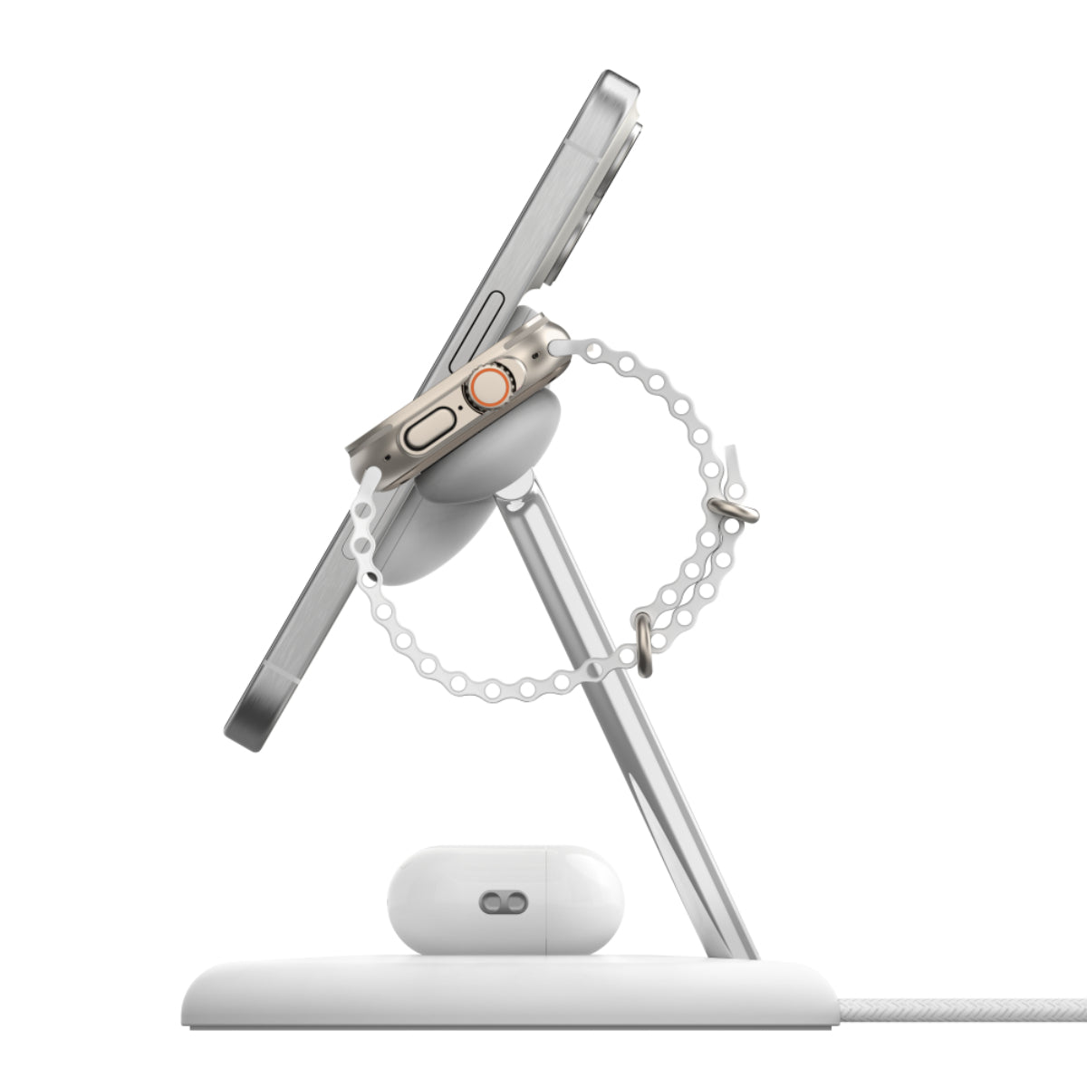 Belkin BoostCharge Pro Qi2 3-in-1 MagSafe Tilting Charging Stand 15W - White
