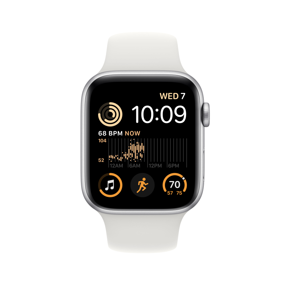 Apple Watch SE 44mm GPS Silver Aluminium Case with White Sport Band - iStore Namibia
