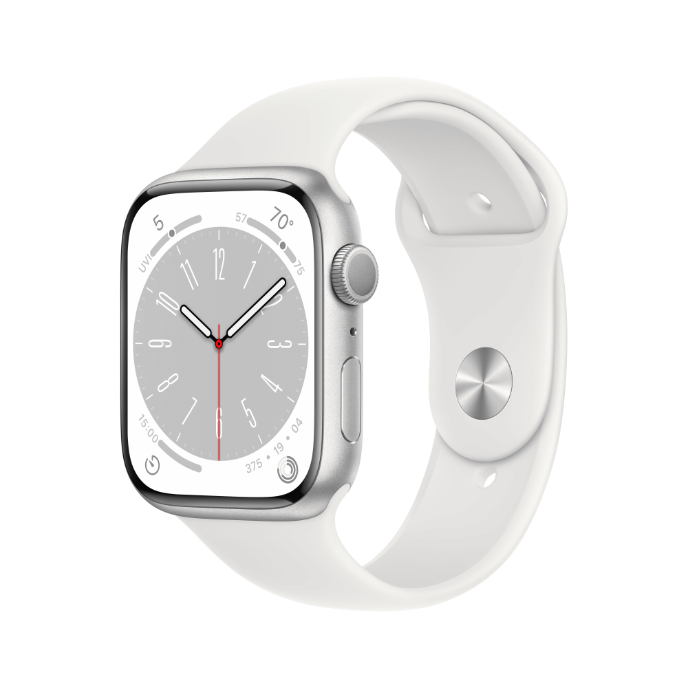 Apple Watch Series 8 GPS 41mm Silver Aluminium Case with White