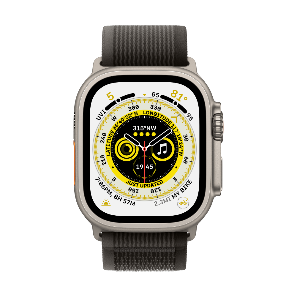 Apple Watch Ultra GPS + Cellular 49mm Titanium Case - Black/Grey Trail Loop - Small/Medium - iStore Namibia