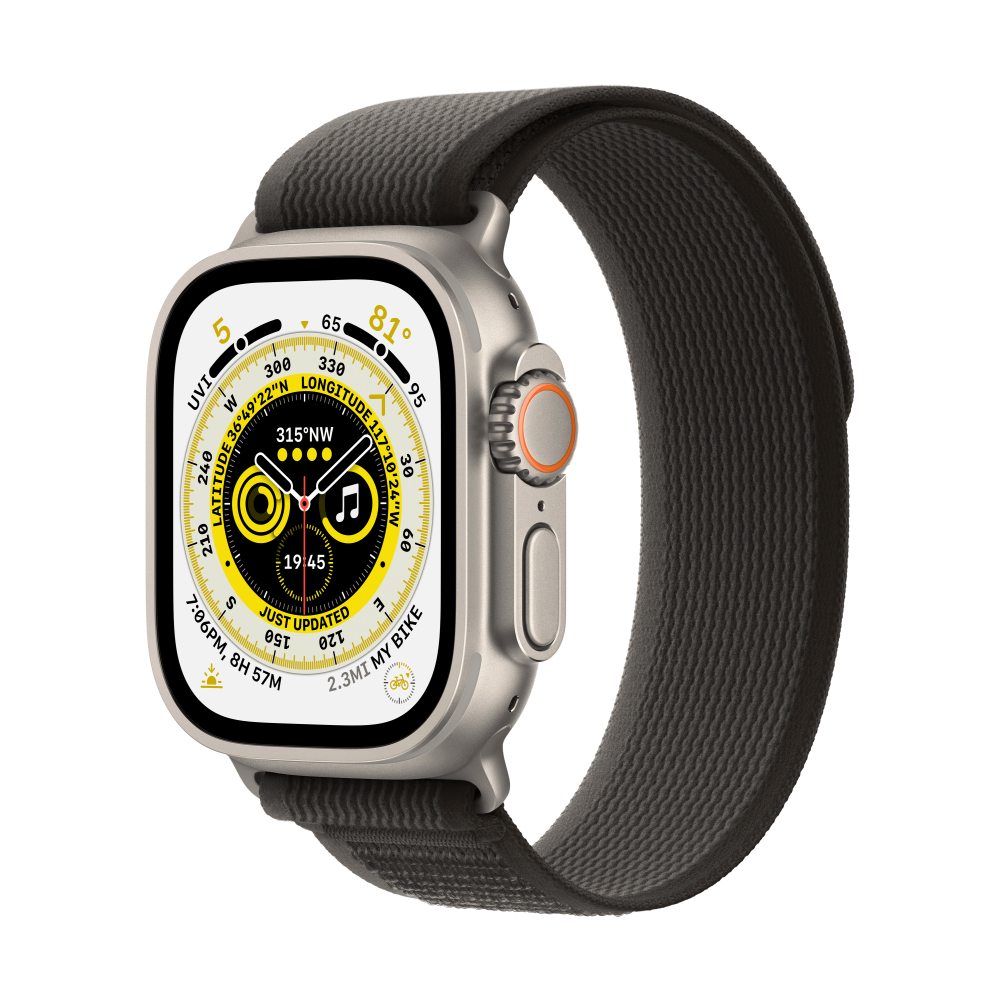 Apple Watch Ultra GPS + Cellular 49mm Titanium Case - Black/Grey Trail Loop - Small/Medium - iStore Namibia