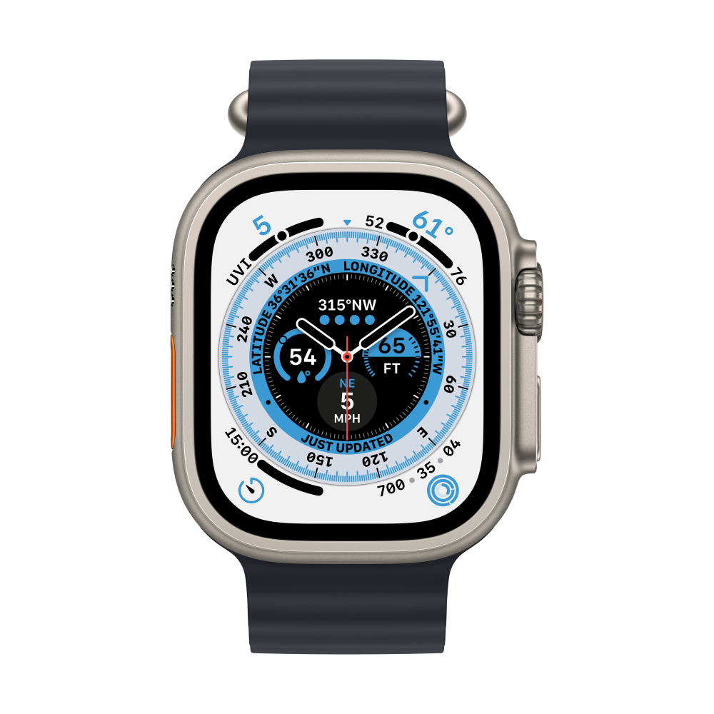 Apple Watch Ultra GPS + Cellular 49mm Titanium Case - Midnight Ocean Band - iStore Namibia
