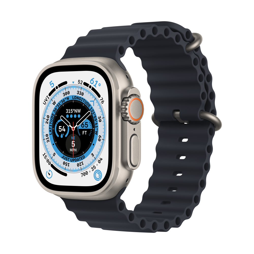 Apple Watch Ultra GPS + Cellular 49mm Titanium Case - Midnight Ocean Band - iStore Namibia