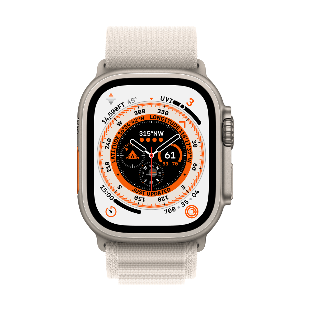 Apple Watch Ultra GPS + Cellular 49mm Titanium Case - Starlight Alpine Loop - Small - iStore Namibia