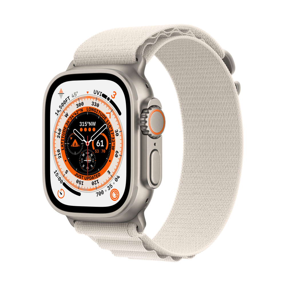 Apple Watch Ultra GPS + Cellular 49mm Titanium Case - Starlight Alpine Loop - Large - iStore Namibia