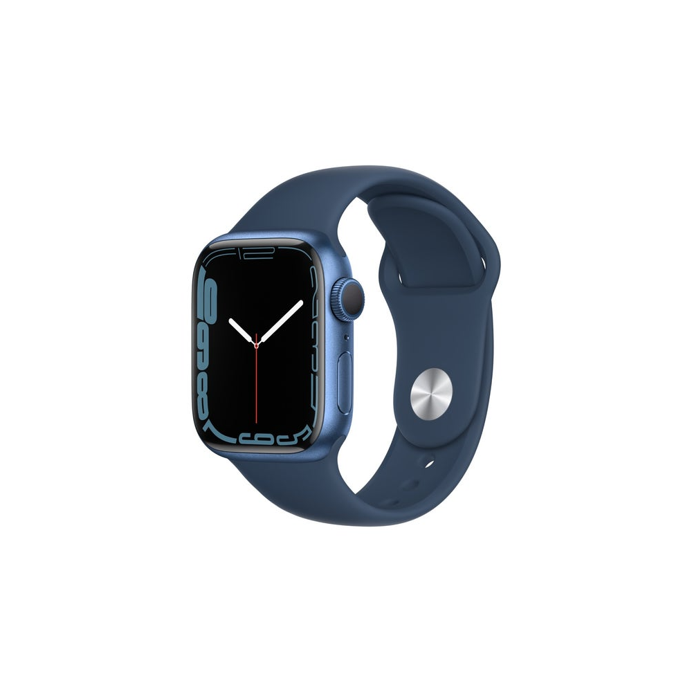 Apple Watch Series 7 GPS 41mm Blue Aluminium Case with Abyss Blue Sport Band -Regular