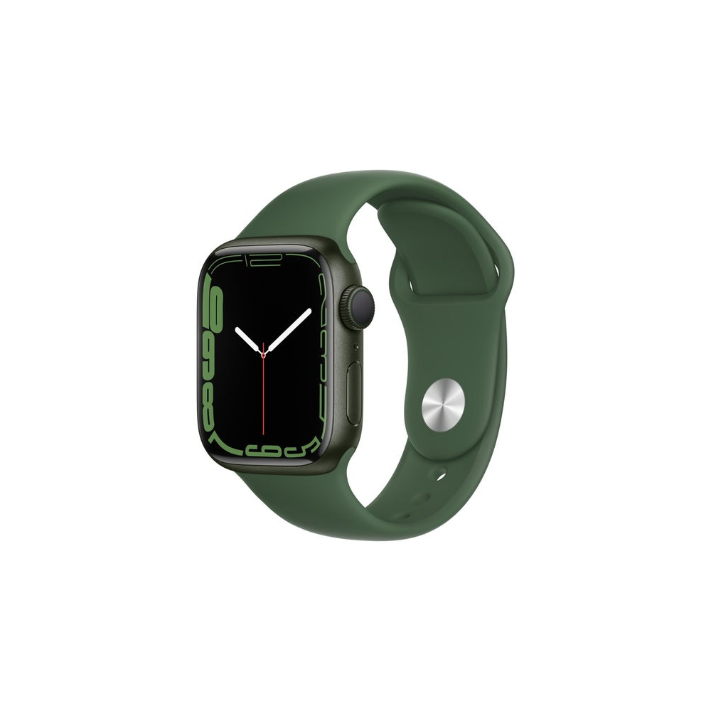 Apple Watch Series 7 GPS 41mm Green Aluminium Case with Clover  