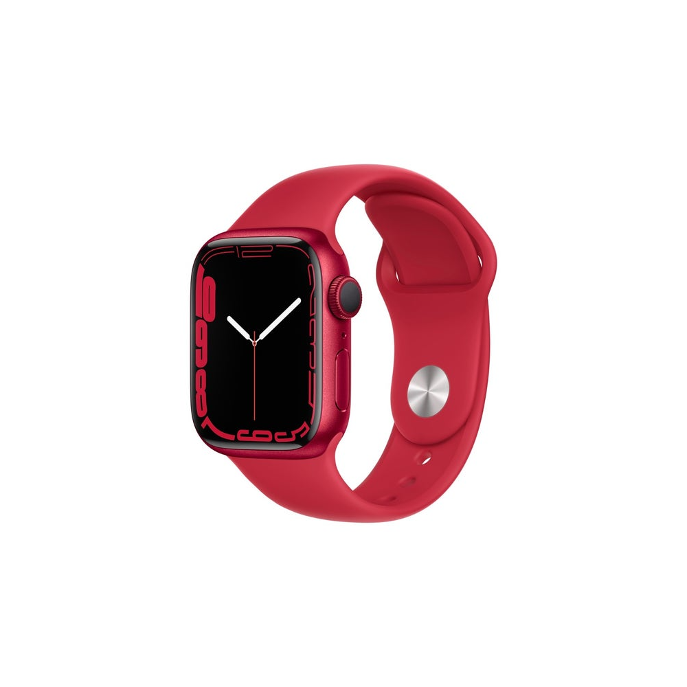 Apple Watch Series 7 GPS 41mm Red Aluminium Case with (PRODUCT)Red Sport Band