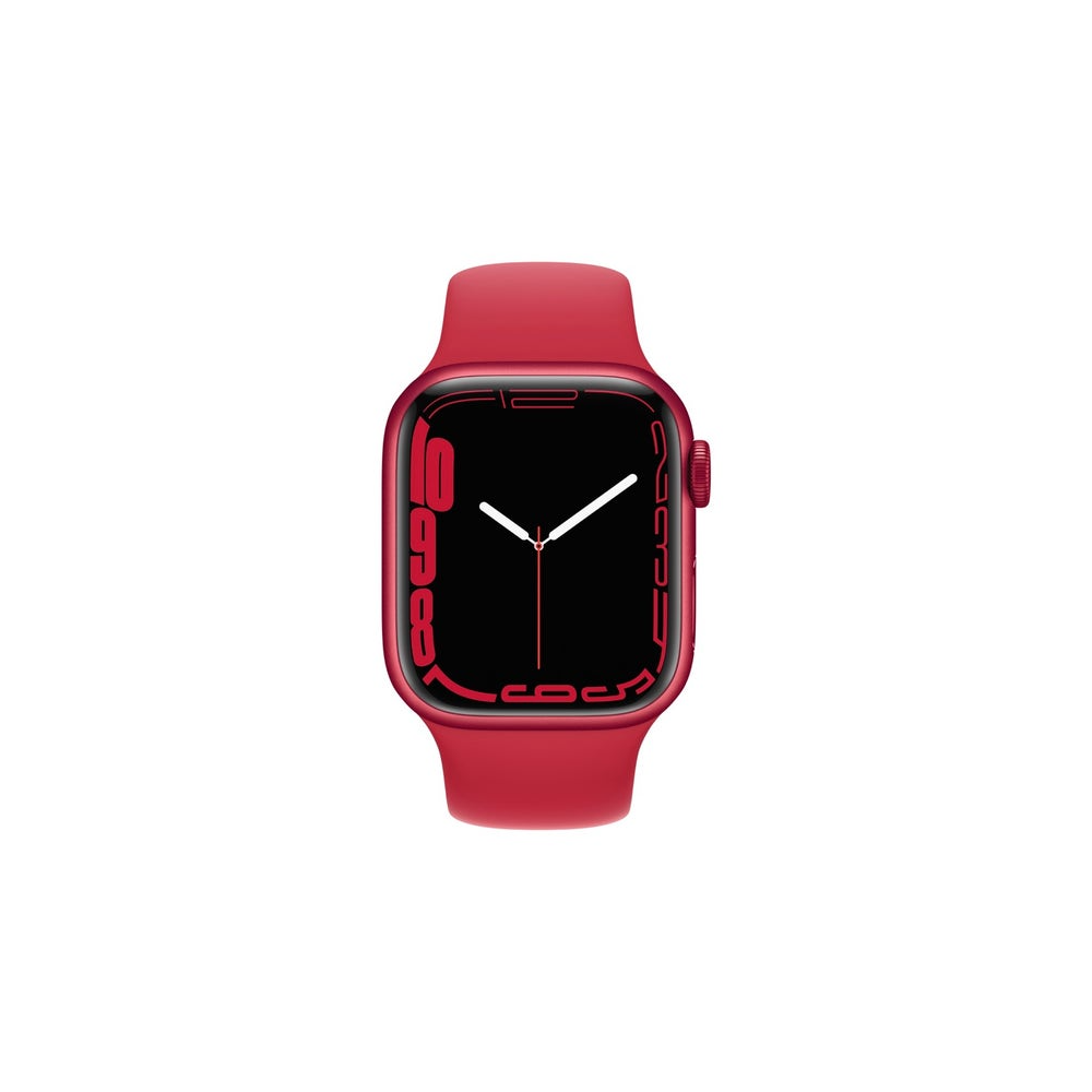 Apple Watch Series 7 GPS 45mm Red Aluminium Case with (PRODUCT)Red Sport Band - Regular