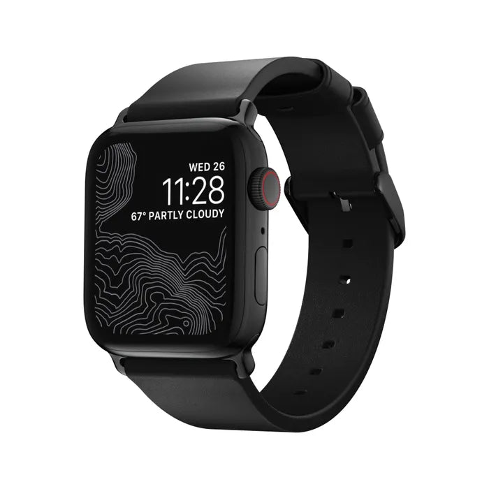 Nomad Modern Slim Leather Strap 38/40mm for Apple Watch - Black - iStore Namibia