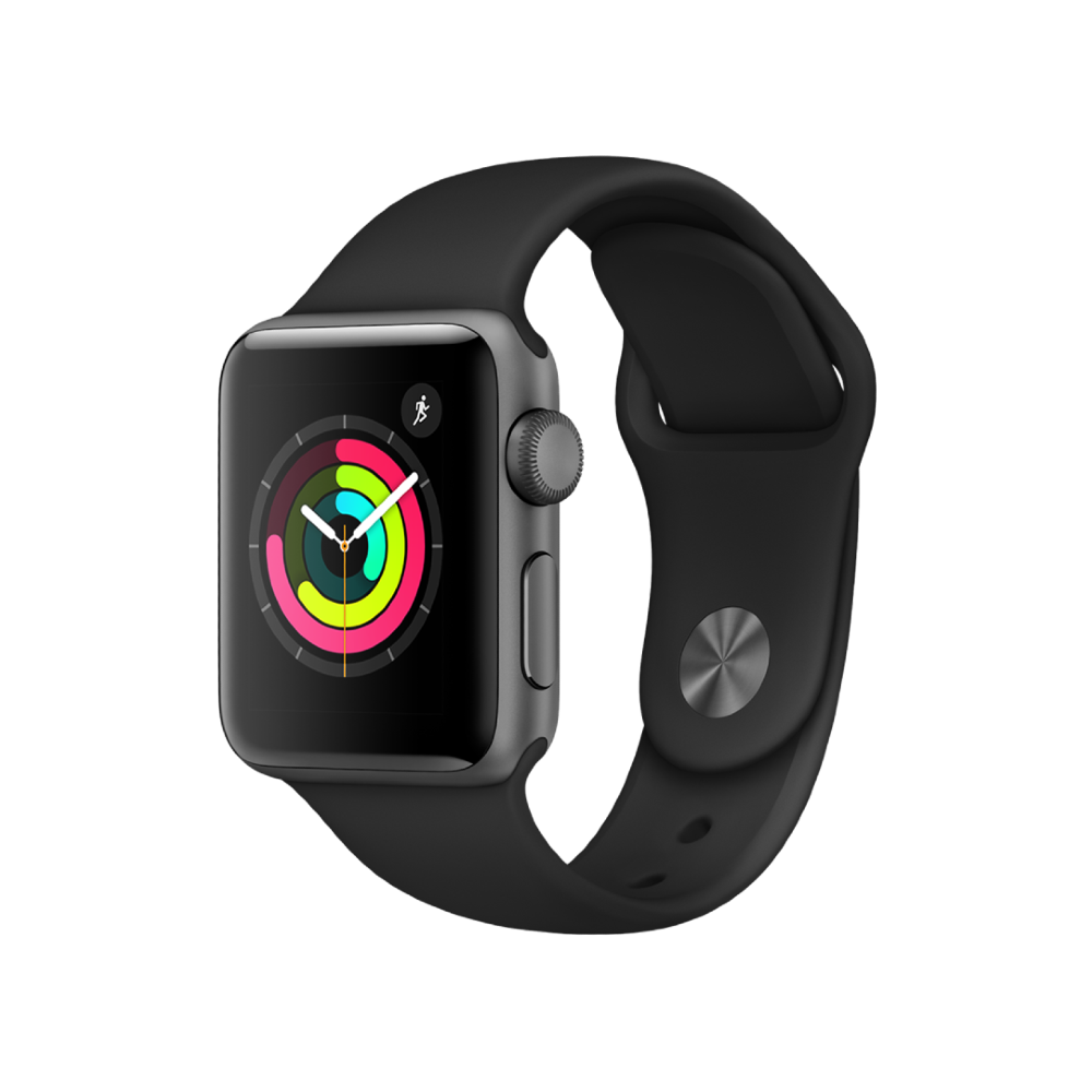Apple Watch Series 3 38mm GPS Space Grey Aluminium Case with Black Sport Band - iStore Namibia