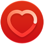 Health app icon, a pink heart in a white box
