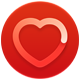 Health app icon, a pink heart in a white box